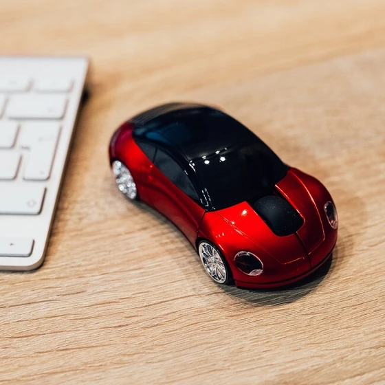 Безжична мишка кола - червена