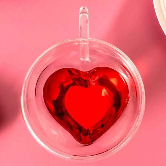 Двустенни чаши сърце (2 броя)