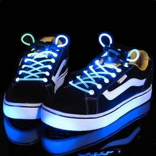 Светещи LED връзки за обувки - сини