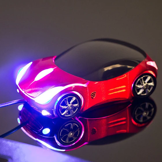 USB оптична мишка във формата на кола - червена